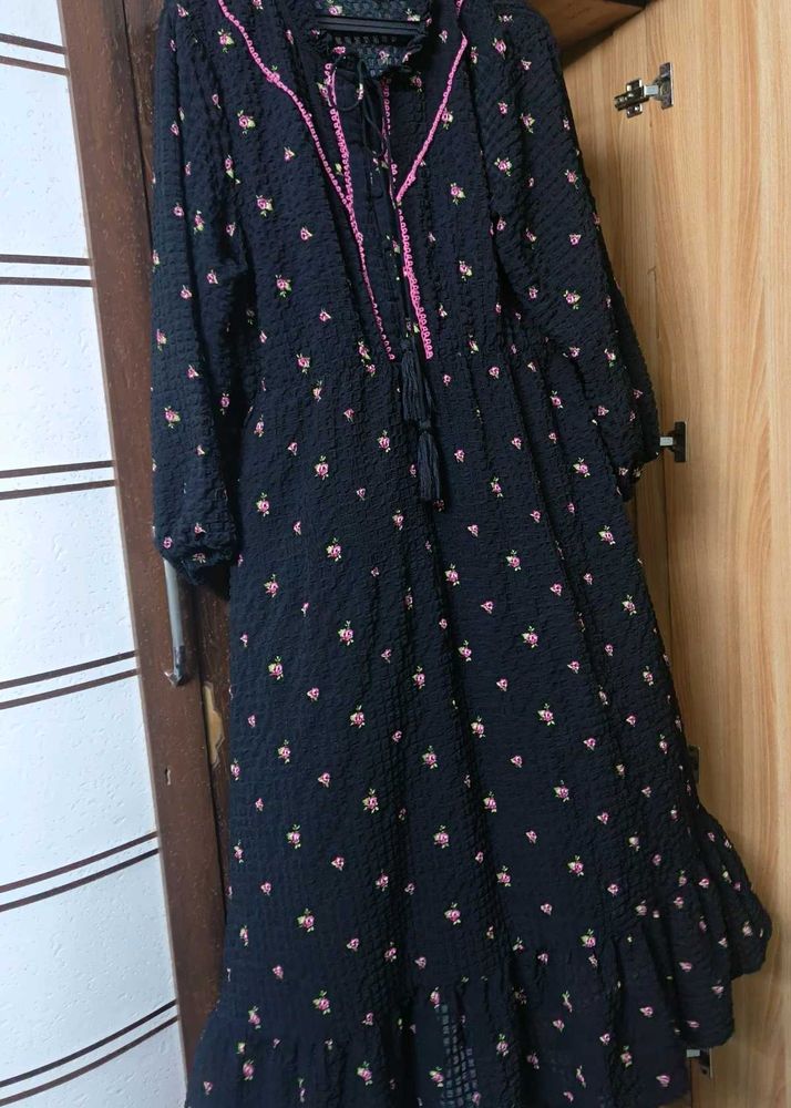 🔥 Sale 🔥Floral Print black Dress