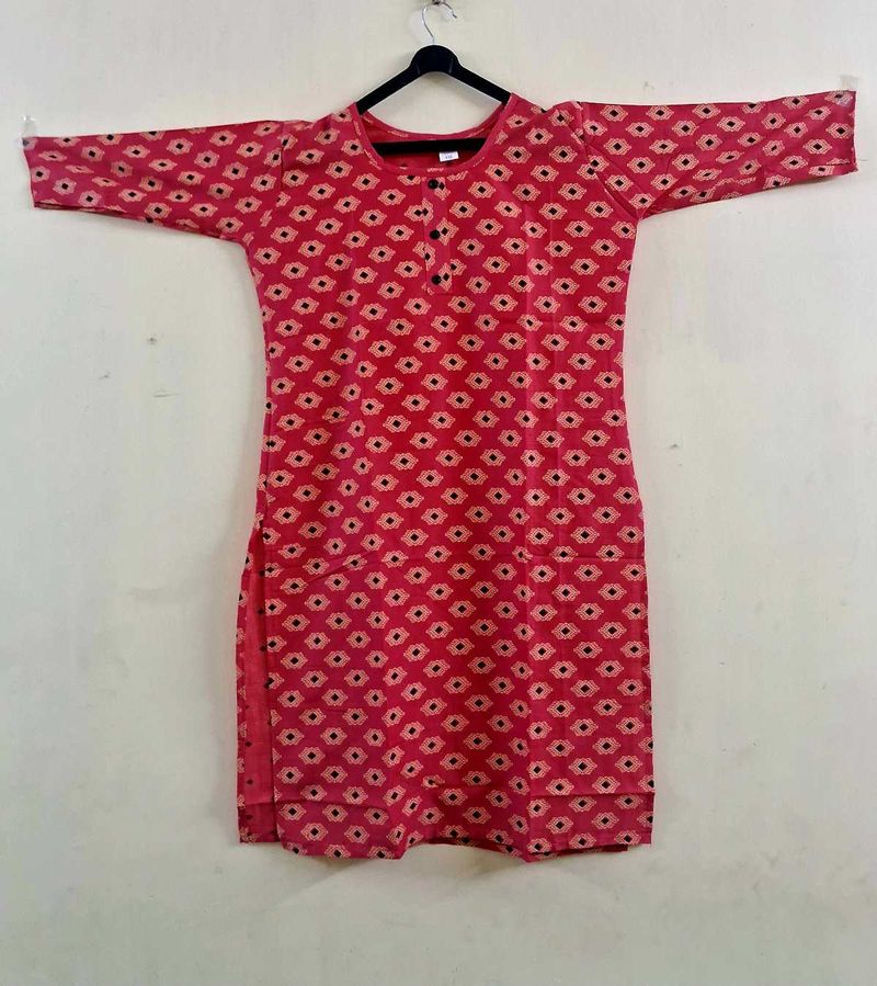 Pink Diamond Print Kurti