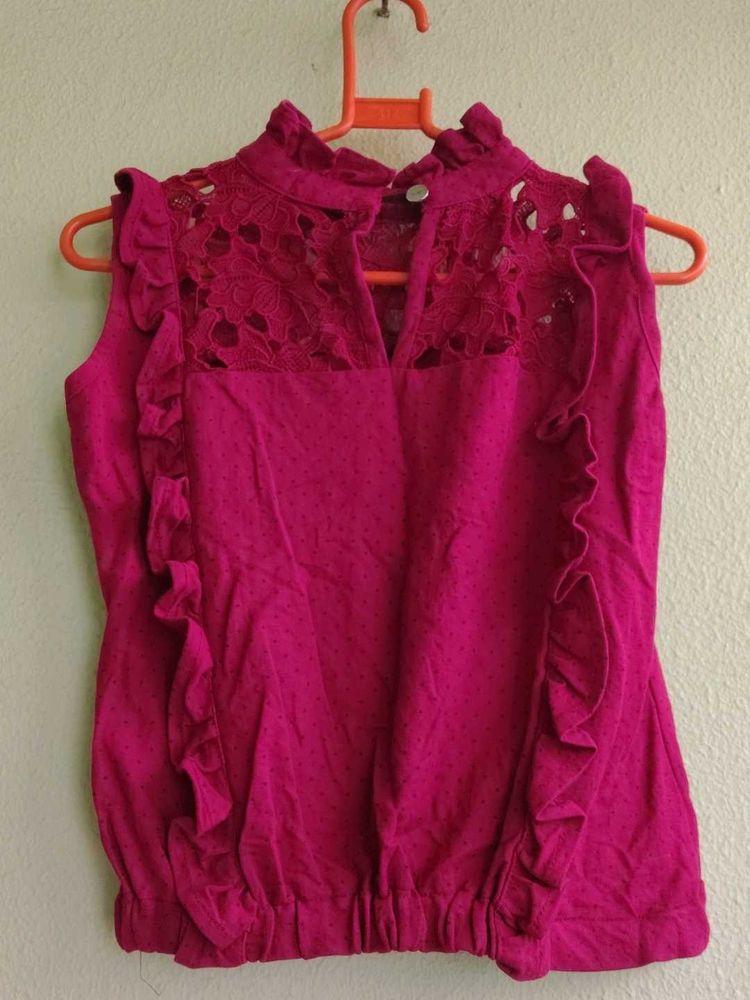 Magenta Lace Top