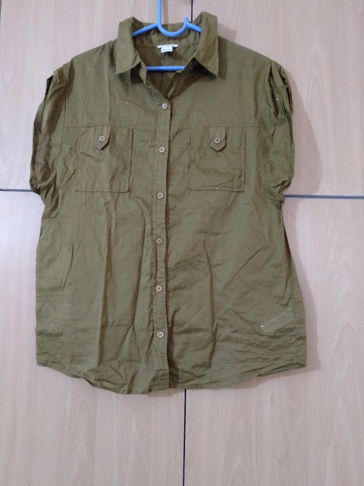 Olive Green Women Shirt
