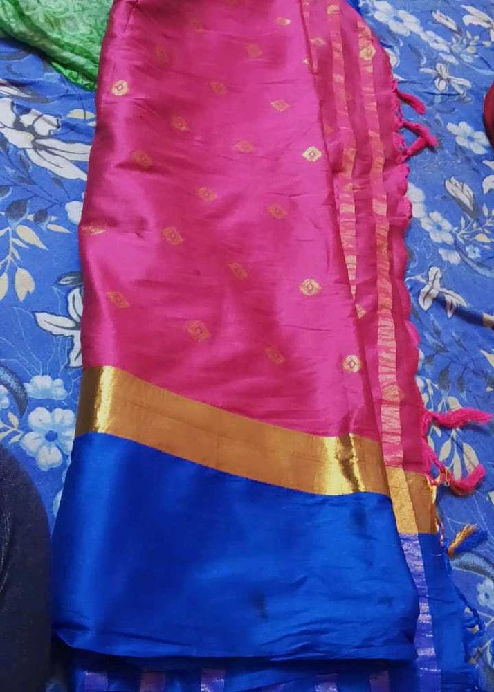 Pink &amp; Blue Saree
