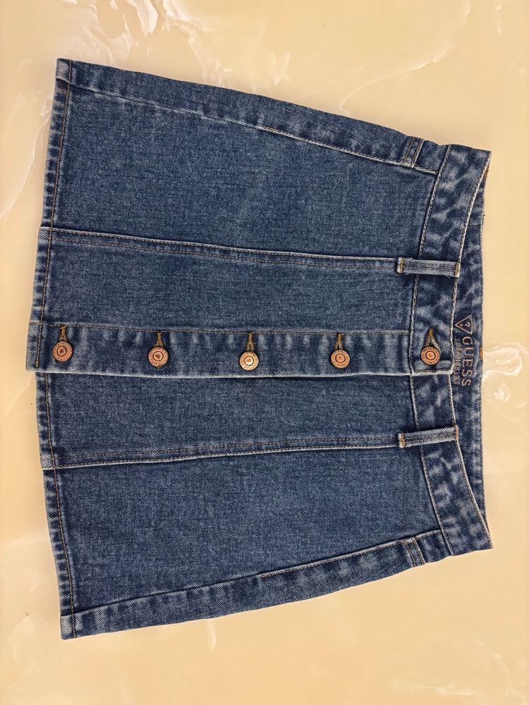 authentic GUESS Button Down Denim Skirt