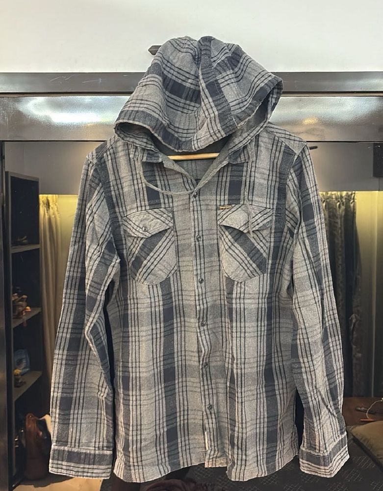 Being Human Hooded Flannel Shirt