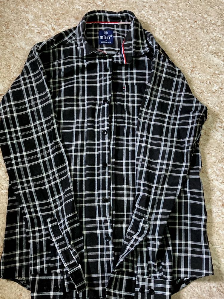 Mint Plaid Flannel Shirt
