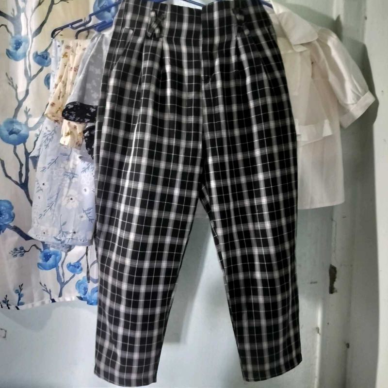 Black &amp; White Plaid  Pants