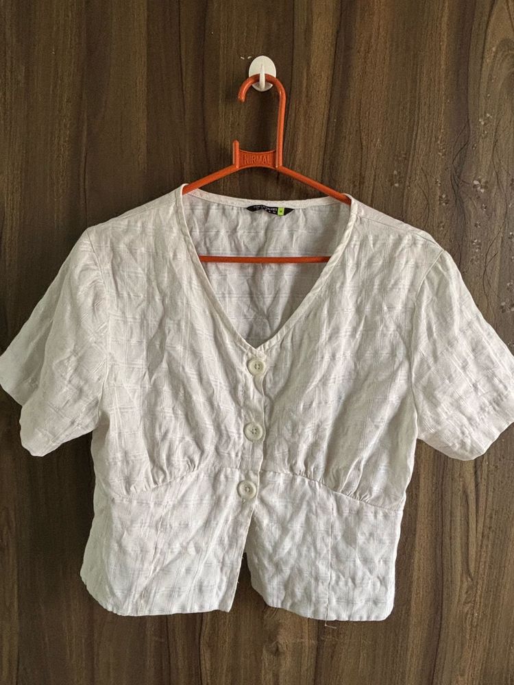 Cropped Button-Up Top M Size