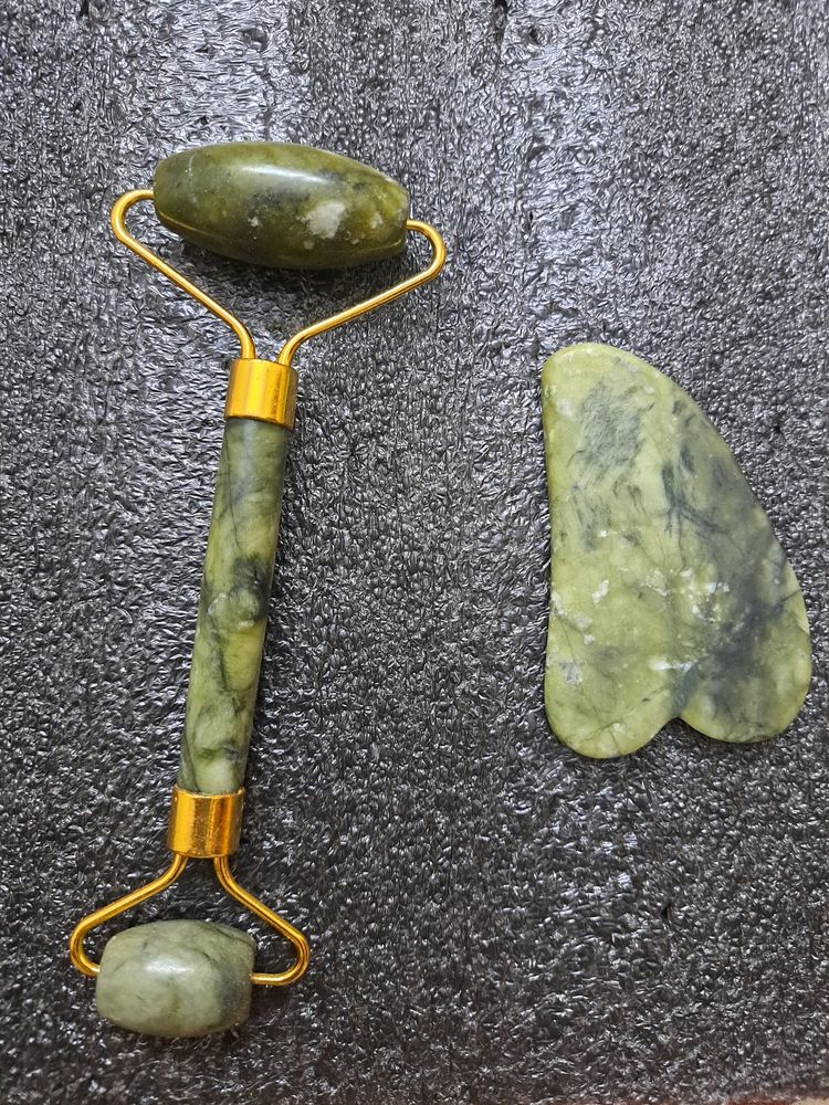Gua Sha And Jade Roller Set Facial Massage Kit