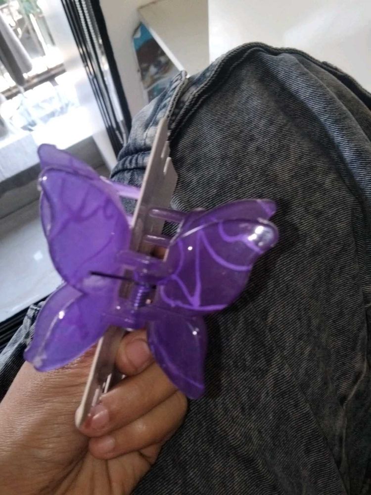 Purple Butterfly Hair Clip