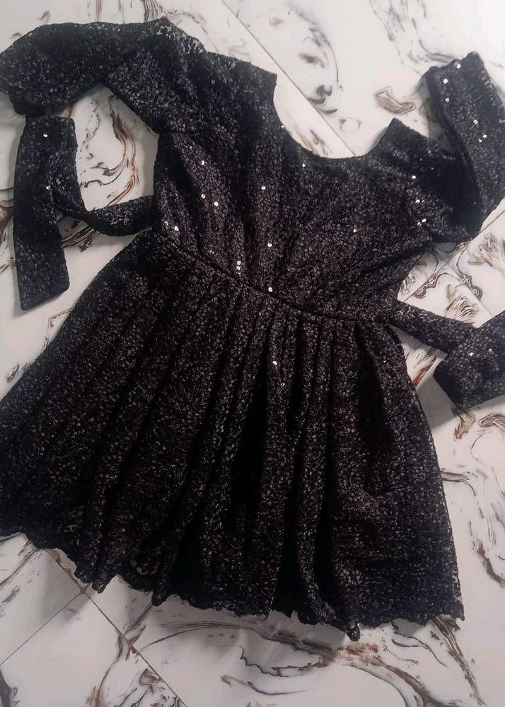 Black Colur Frock Sipppi Work