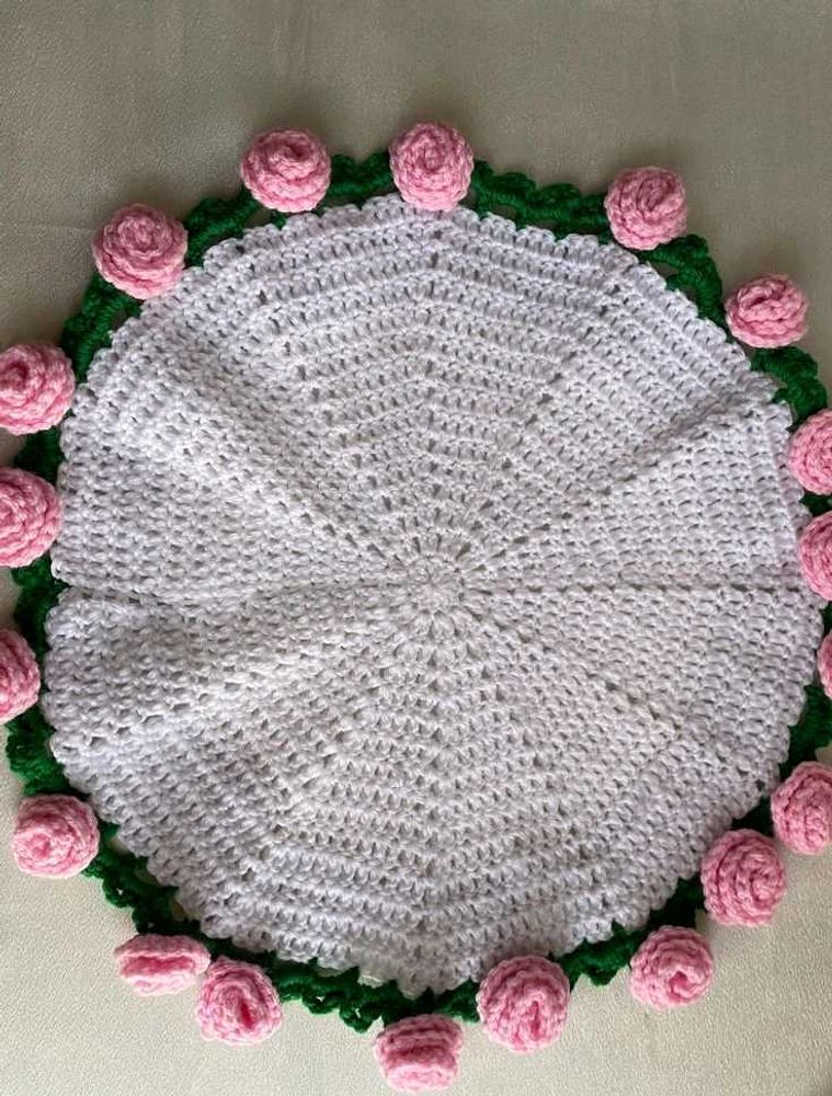 Crocheted Floral Accent Mat