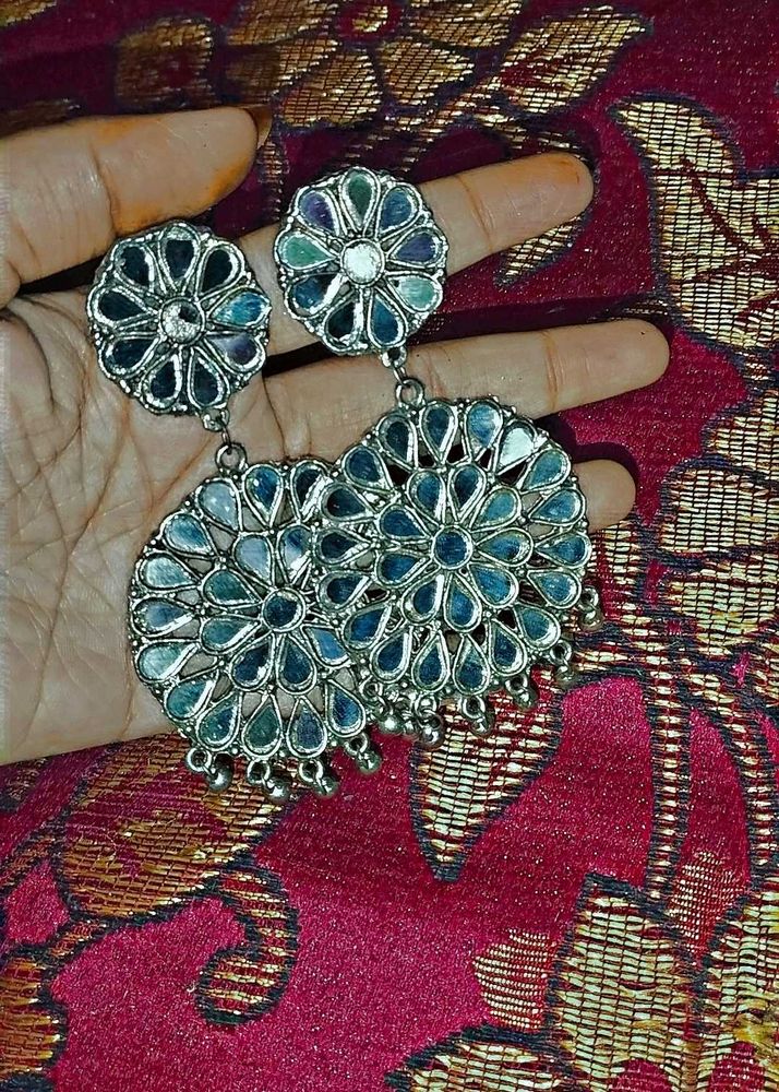 Silver Tone Drop Earrings