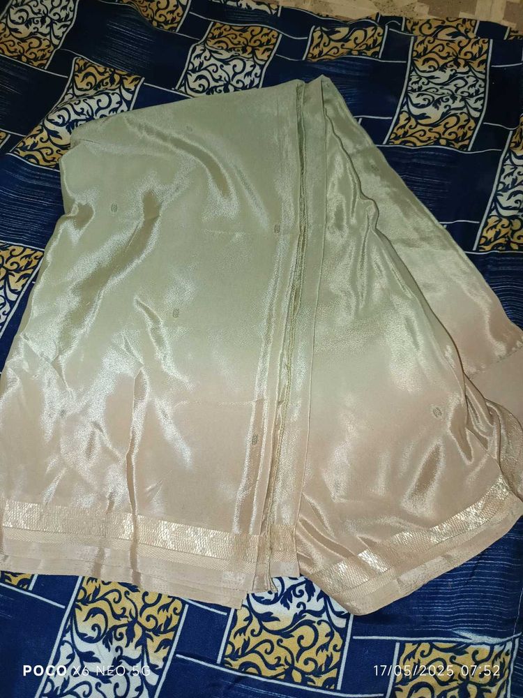 Crape  Champagne Saree