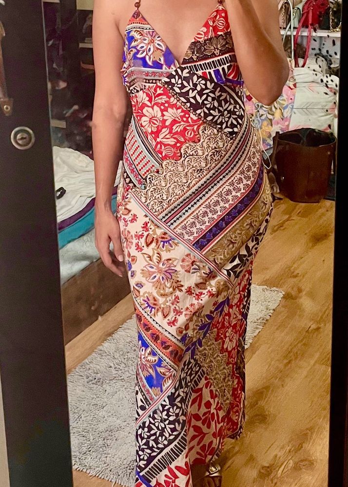 Colorful Print Maxi Dress