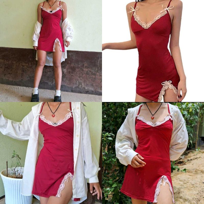 Aesthetic Slip Lace Dress