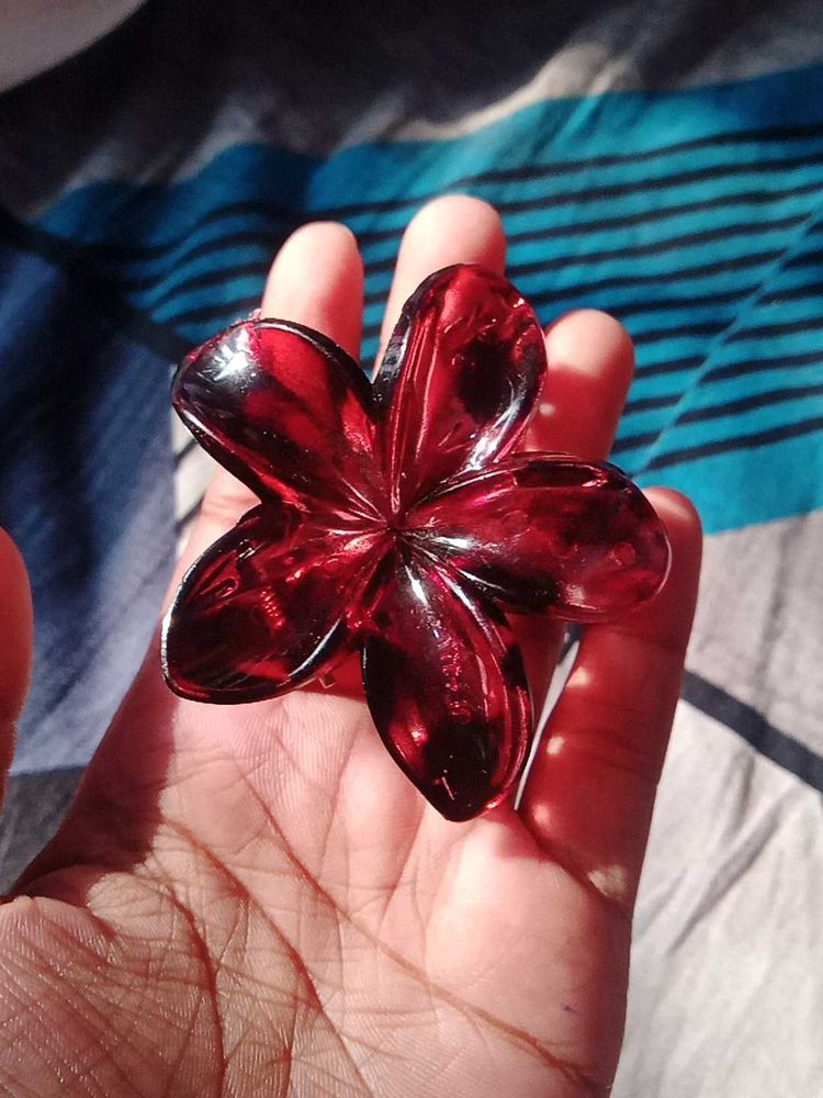 Red Flower Hair Clip