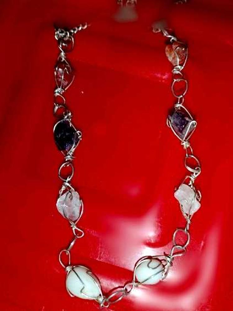 Gemstone Silver Necklace