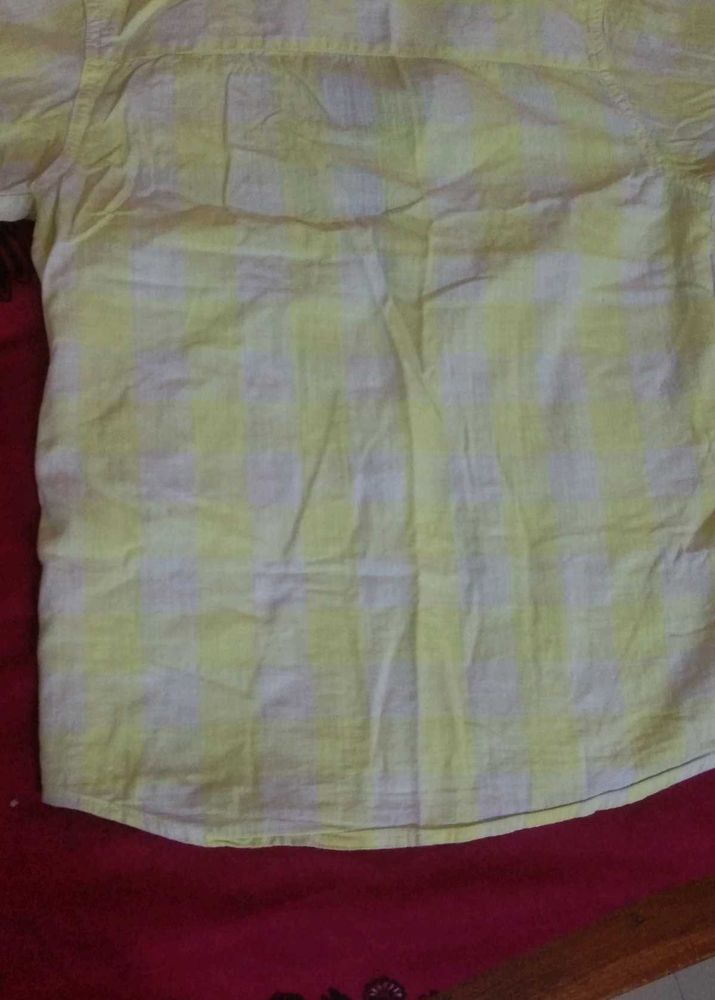 Pointcove Yellow Plaid ButtonDown Shirt, Tshirt