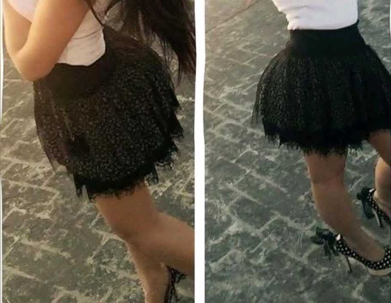 Black Lace Mini Skirt