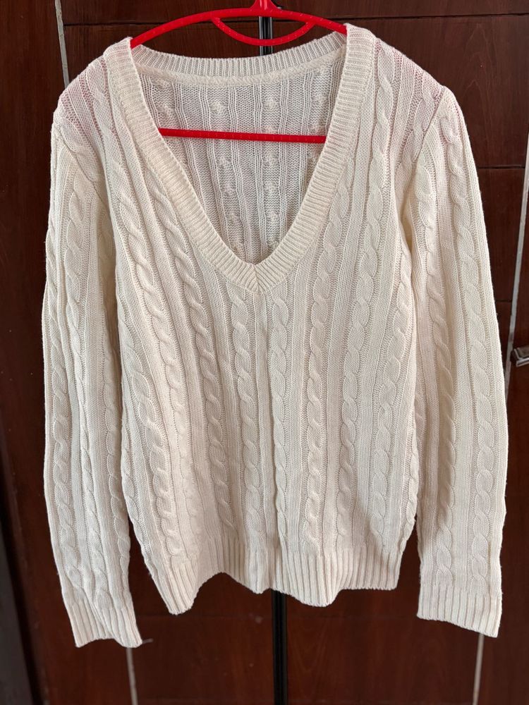Cream Cable Knit Sweater