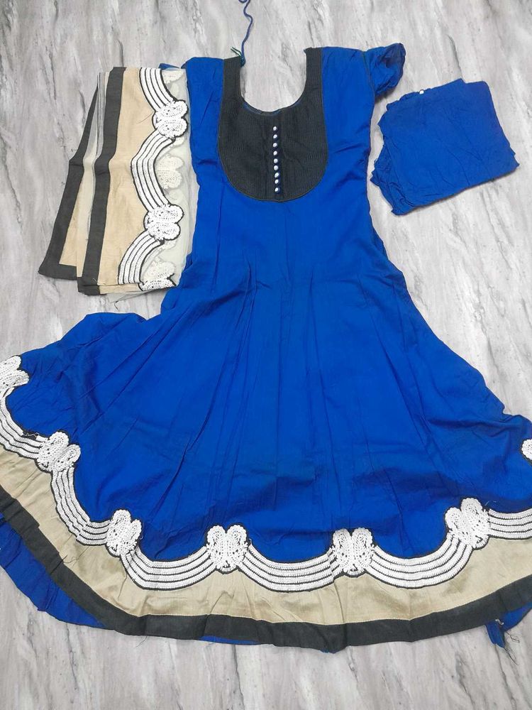 Elegant Blue Anarkali Kurta Set