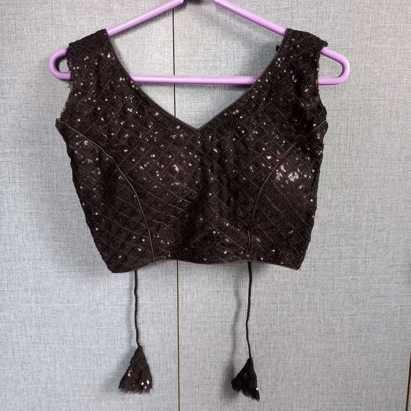 Black Sequins Blouse