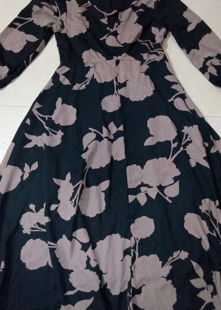 Women A Line Black Dress
