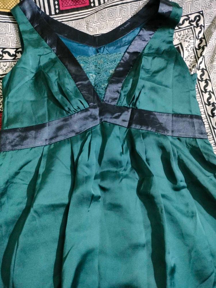 Green Satin Dress