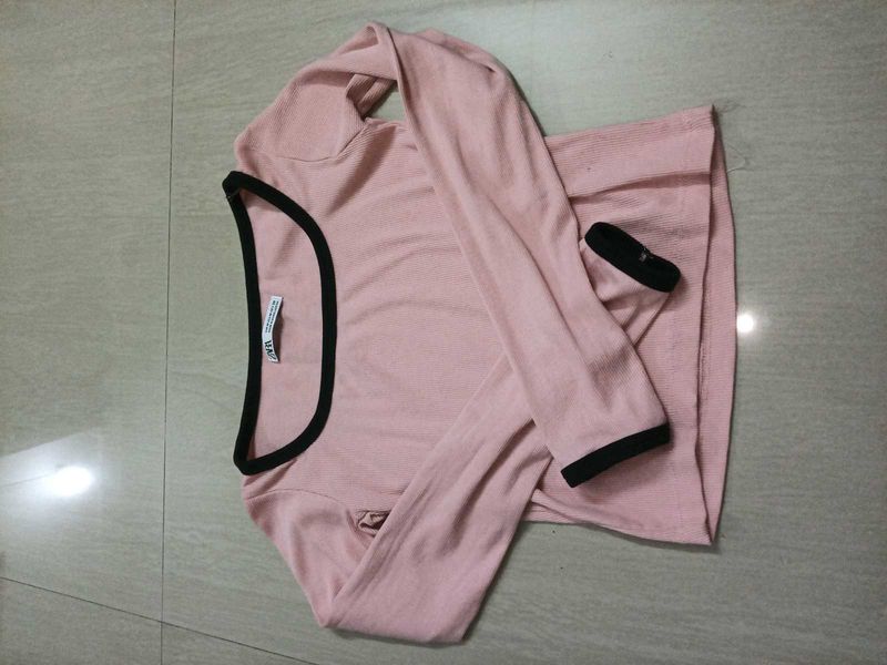 Zara Pink Ringer Tee