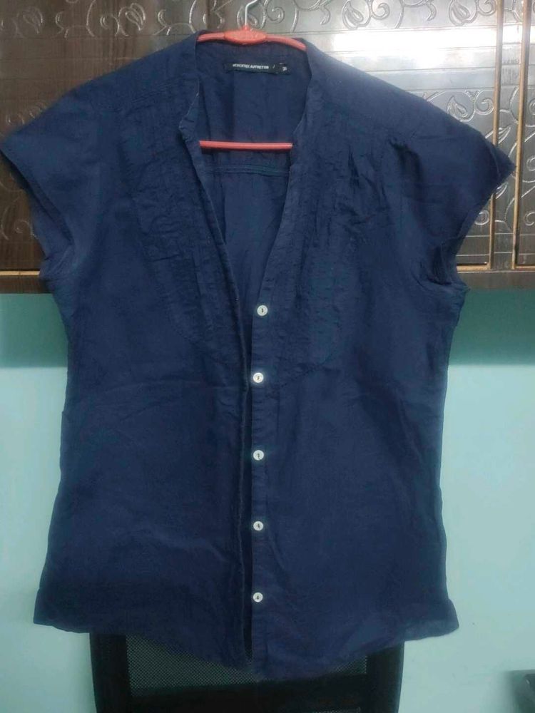 Navy Blue Half Shirt
