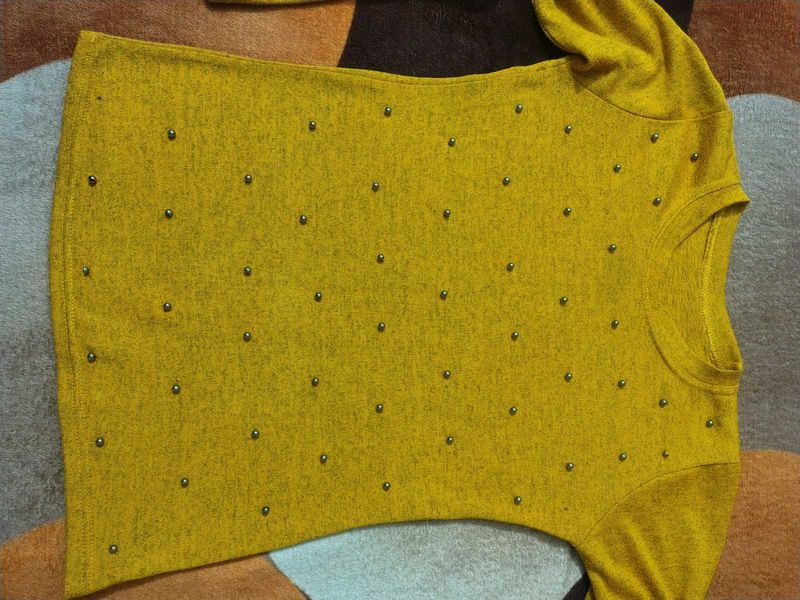Mustard Top with Embellishments