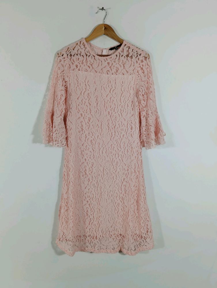 Peach Lace Casual Dress (Women)