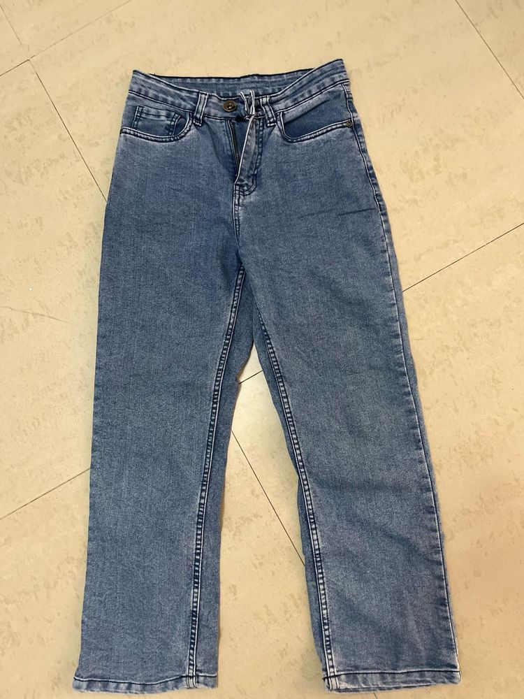 Vintage Wash Straight Leg Jeans