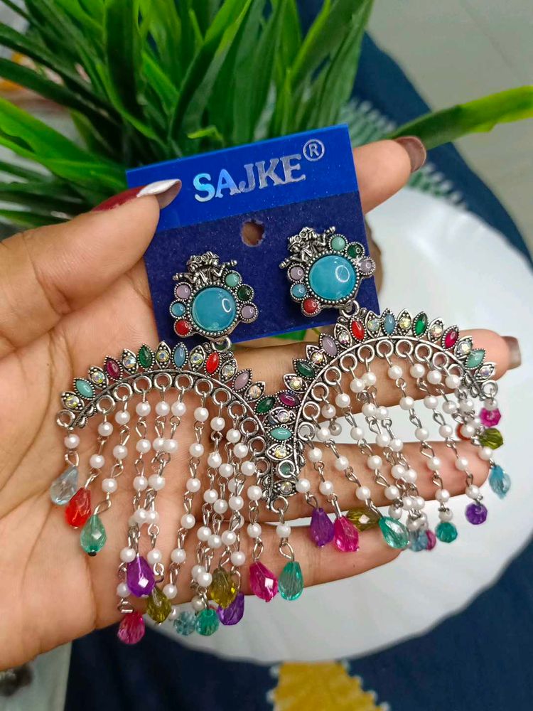 Multicolor Oxidised Earrings