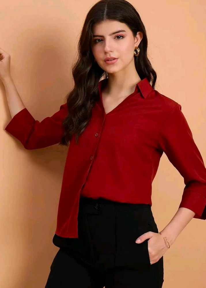 Red Button-Down Shirt