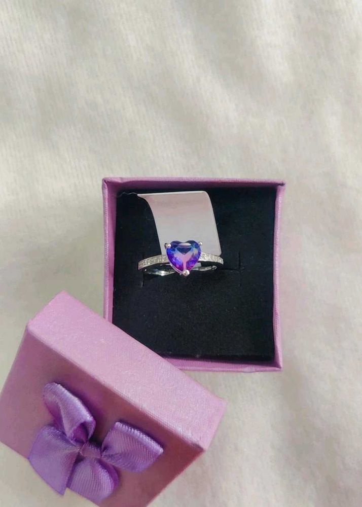Combo 925 Sterling Silver Heart Ring With Hallmark