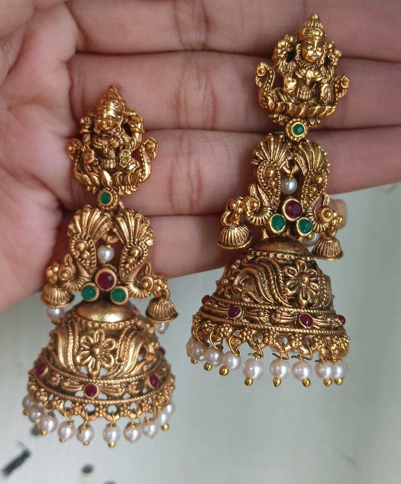 Gold Jhumka Earrings