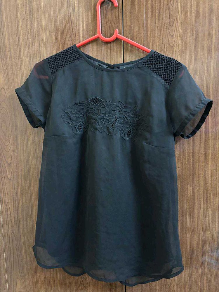 Trendy Black Sheer Top 🖤