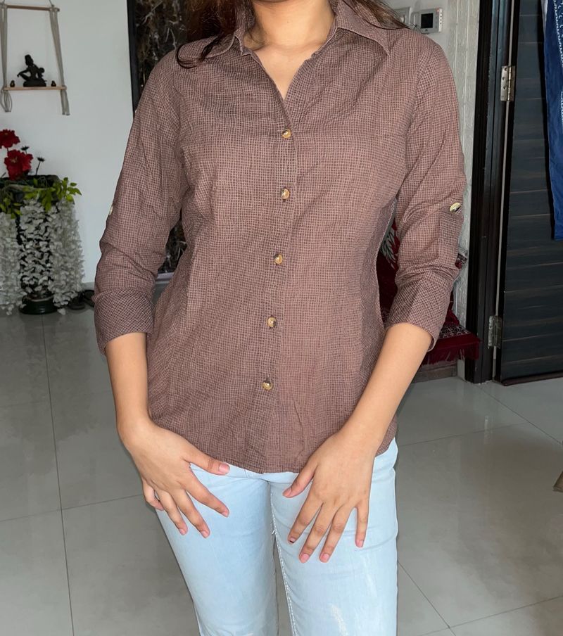Brown Female Shirt (S) Great Fit