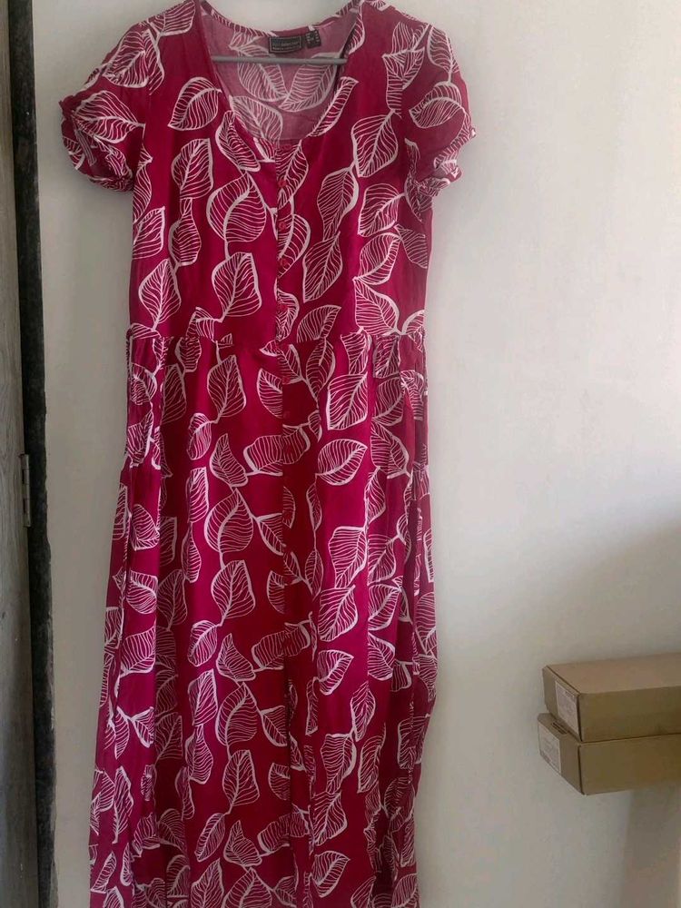 💥 Leaf Print Maxi Dress