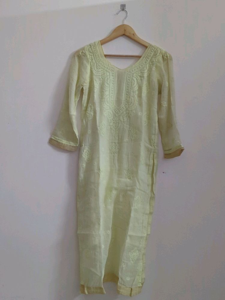 Chikan Kurta With Jockey Legging