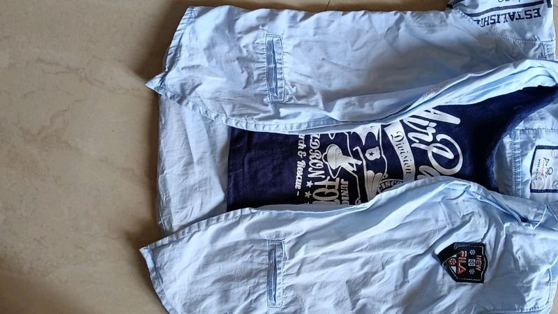 Boys Two Layer Shirt With Tishirt