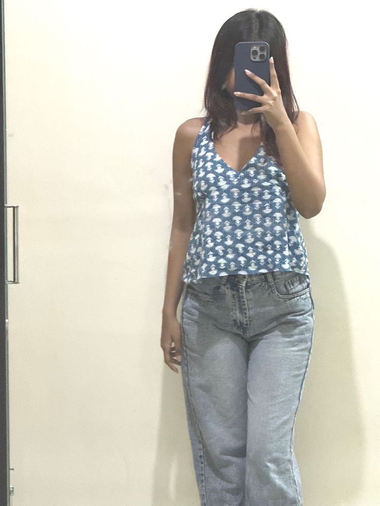 Printed Desi Halter Top