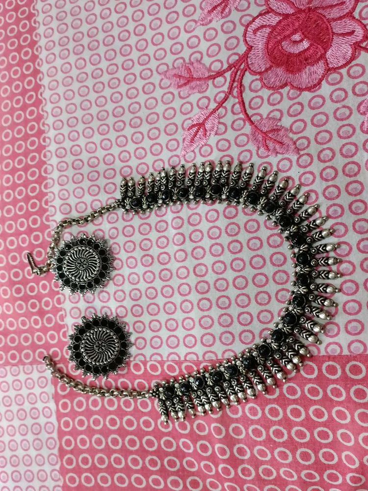 Oxidized Silver Necklace Set