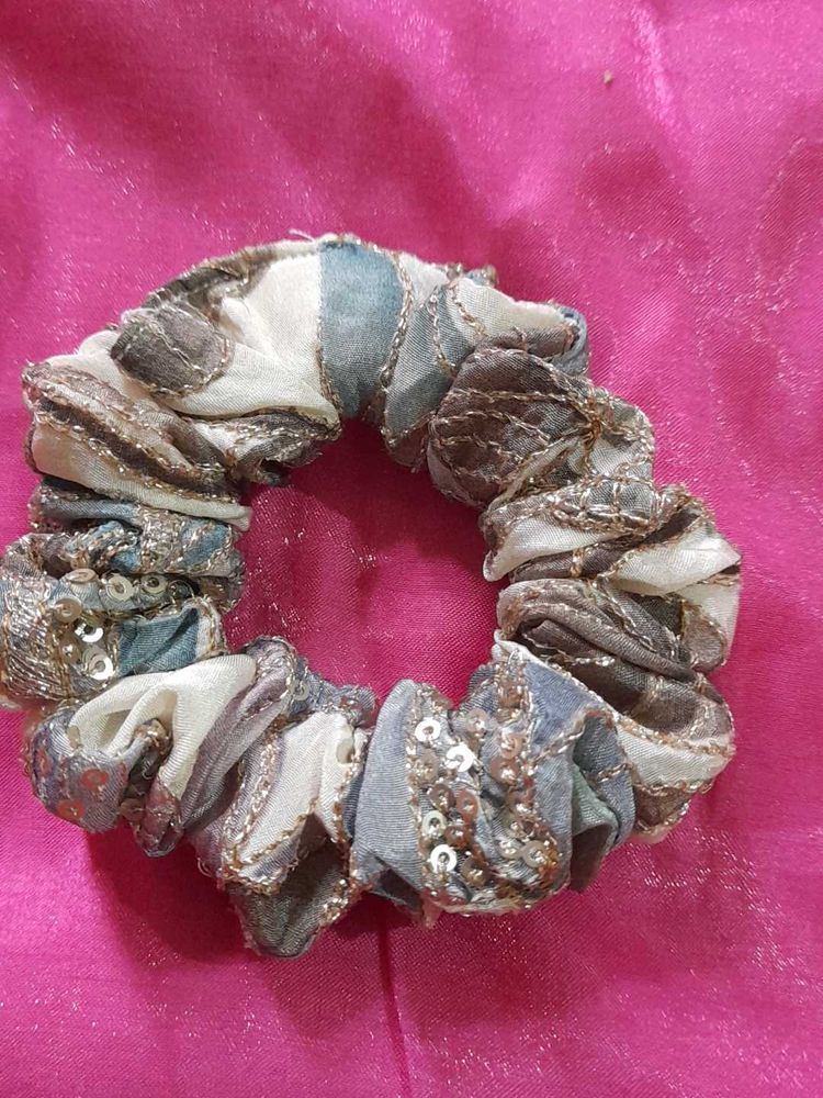 jewell like embellishment scrunchie