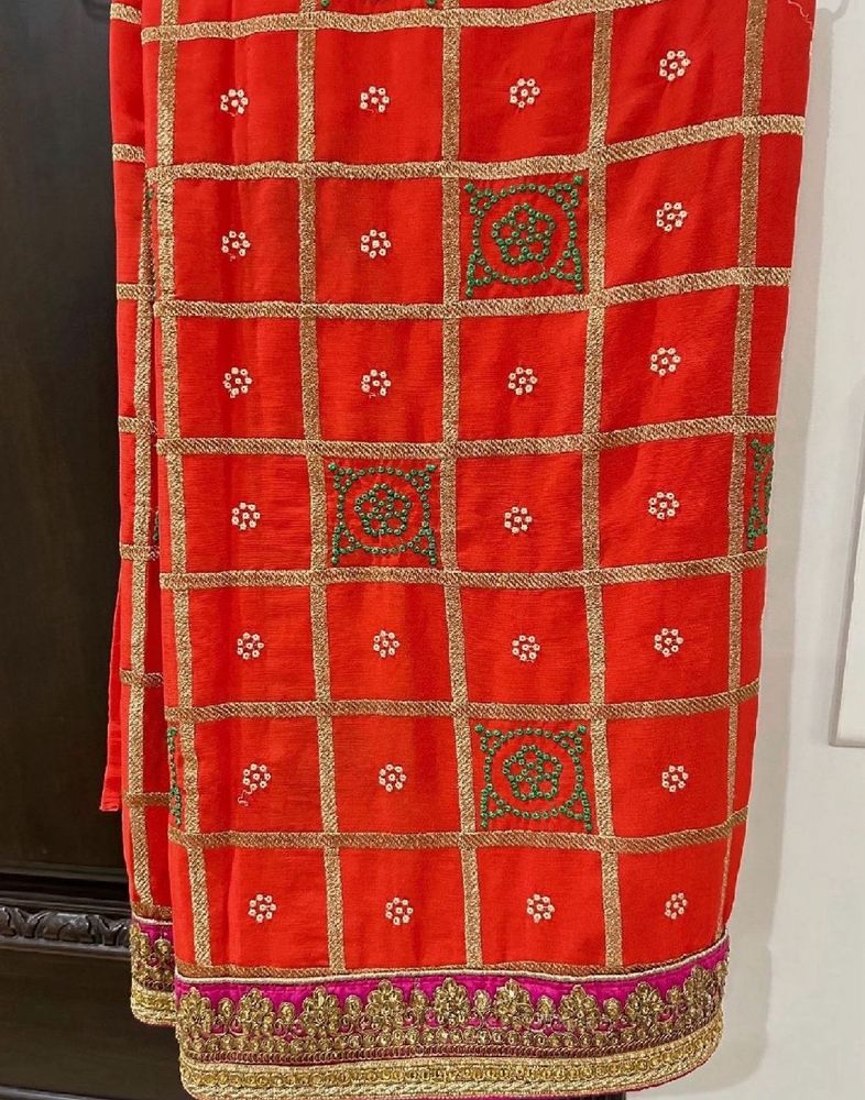 ‼️Last Call‼️Orange Silk Party Wear Saree
