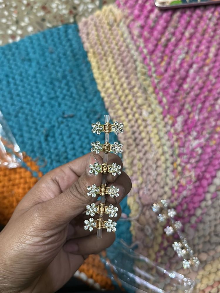 12 Pcs golden Small Hair Clips// mini Claw No Slip