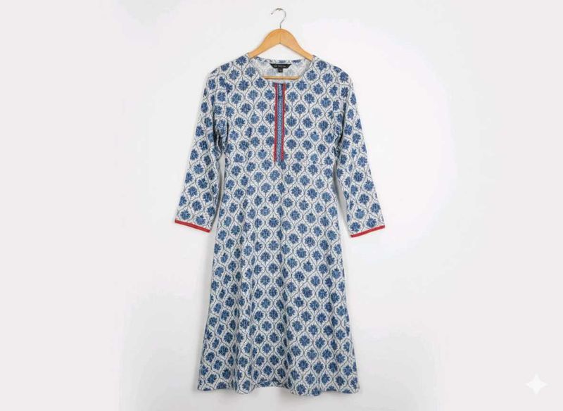 Elegant Blue Printed Kurta