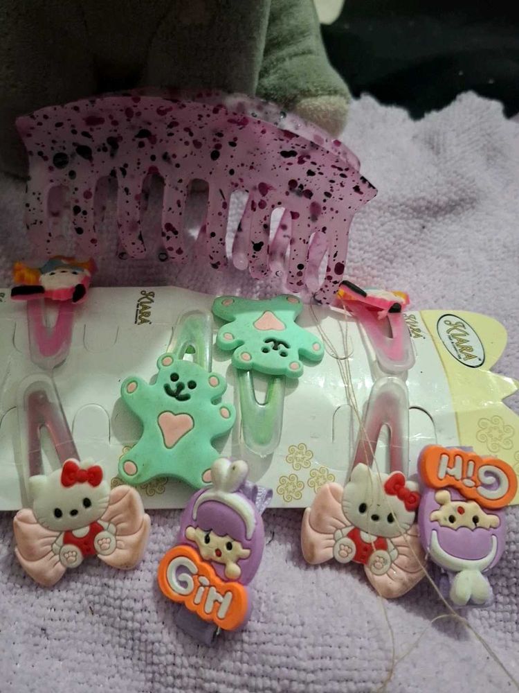 Cute Character Hair Clips &amp; Comb Set