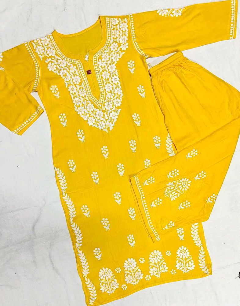Pure Chikankari Lakhnowi Rayon Plazzo Set