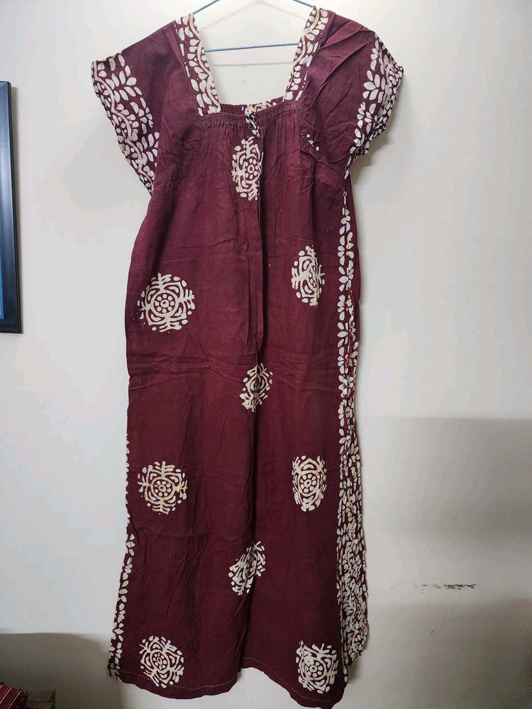 Maroon Maxi Sleepwear